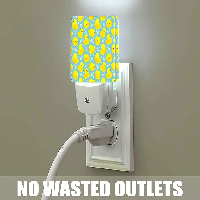 Yellow Rubber Ducks Night Light, Dusk to Dawn Smart Sensor Nightlight for Bedroom Bathroom Kitchen Hallway Stairs Hallway, Plug-in, Energy Efficient Decor Desk Lamp Gifts