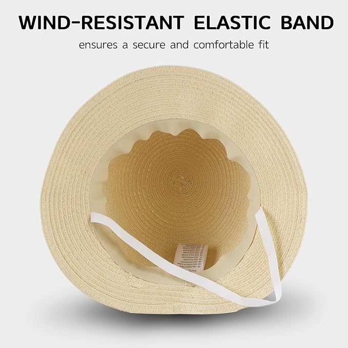 Baby Girl Straw Hat Outdoor Baby Sun Protection Hats Summer Bowknot Beach Cap for Infant Toddler Girls