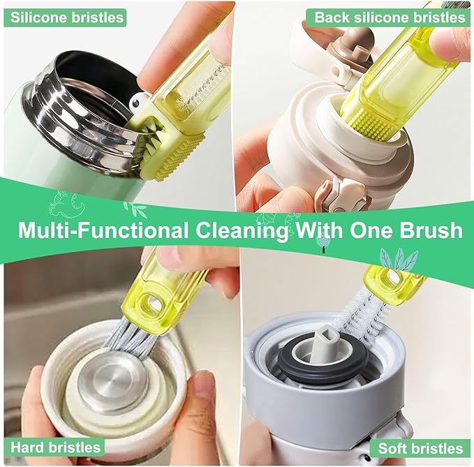 4 in 1 Cup Lid Cleaning Brush (6Pcs) - Water Bottle Brush, Portable Crevice Cleaning Brush Set for for Bottle Tight Spaces Cup and Sealed Food Storage containers with lids