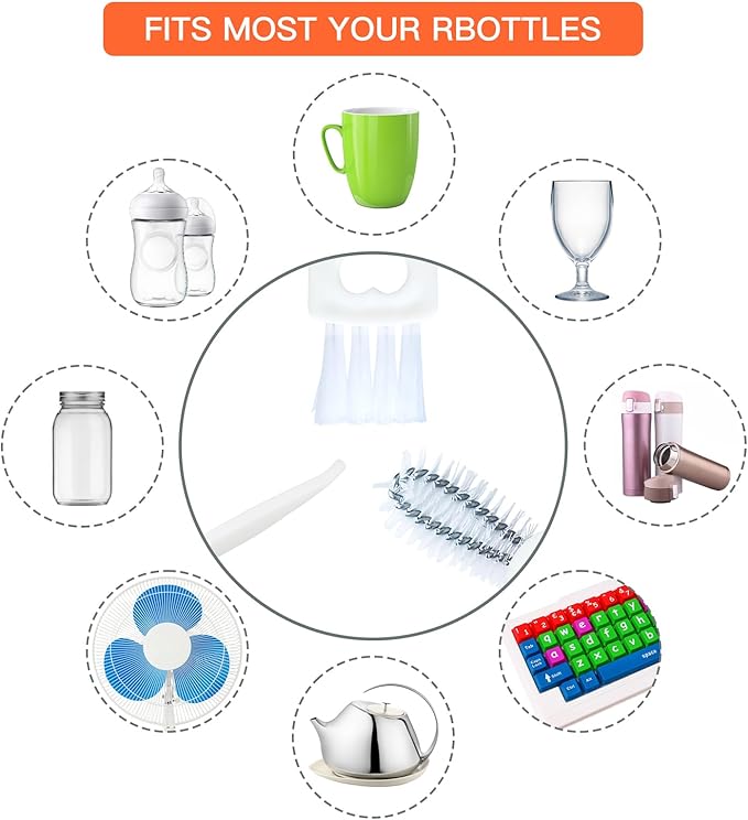 3 in 1 Cup Lid Cleaning Brush, Multifunctional Crevice Cleaner for Bottle Gaps and Tight Spaces