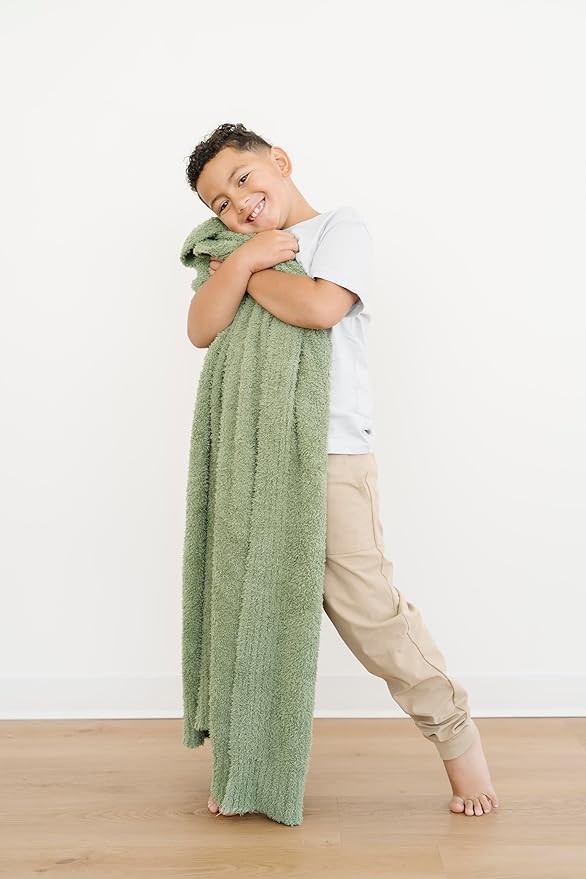 SARANONI Bamboni Luxury Baby Blanket | Cozy & Soft Plush Receiving Blankets | Perfect for Girls & Infant Baby Boy Blankets | Olive - 30” x 40"