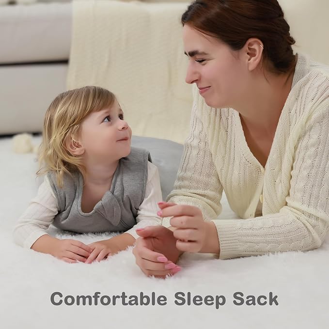 Mosebears Unisex Rayon Made from Bamboo Wearable Blanket with 2-Way Zipper,2.5 Tog Baby Winter Sleep Sack (Grey,6-18 Months)