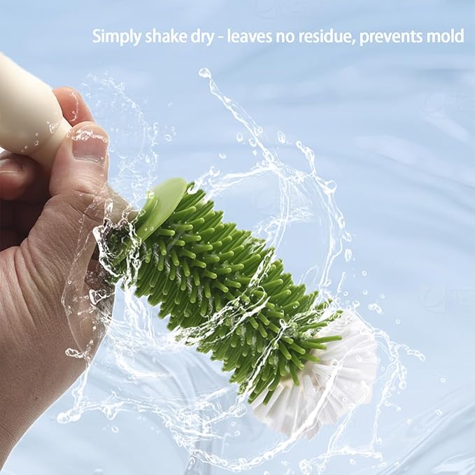 Baby Bottle Cleaning Kit - Liquid-Dispensing Brush System with Nipple & Straw Brushes - New Upgrade