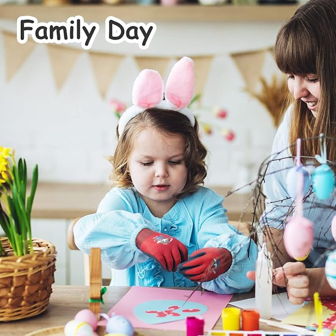 KAYGO Kids Gardening Gloves 4 Pairs - Polyester Seemless knitted with Latex Sandy Finish Coating, KGKID100, Ideal for kids gardening, DIY,Light duty works, and outdoor activities (XXS (Age 7-9))