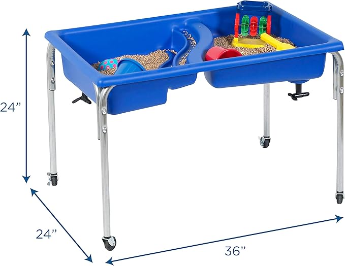 Children's Factory, 1136-24, Neptune Sensory Table, Kids Sand and Water Learning Activity Table for Classroom or Playroom, 24-Inch-High, Blue