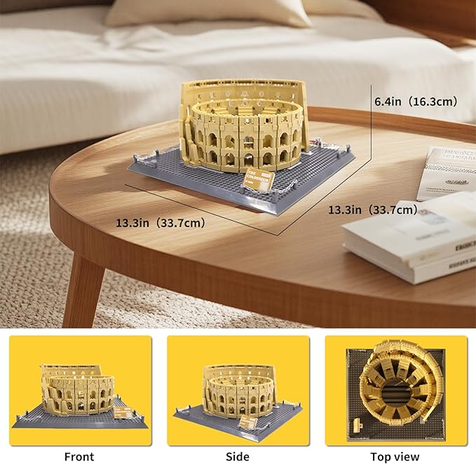 Roman Colosseum Architecture Model Building Block Sets Famous Landmark Series Kit Toy for Adults Kids 1756 Pieces