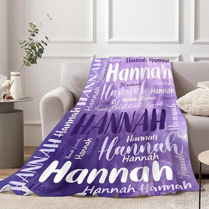 Personalized Custom Baby Blanket with Name for Girls Boys Kids Customized Flannel Blanket for Bed Nursery Room Baby Stroller