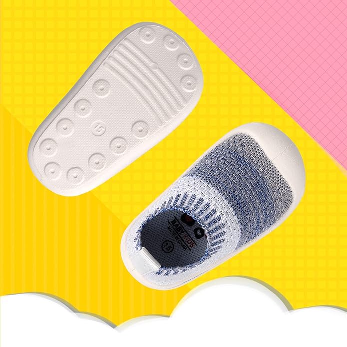 Baby First-Walking Shoes 1-4 Years Kid Shoes Trainers Toddler Infant Boys Girls Soft Sole Non Slip Cotton Canvas Mesh Breathable Lightweight TPR Material Slip-on Sneakers Outdoor