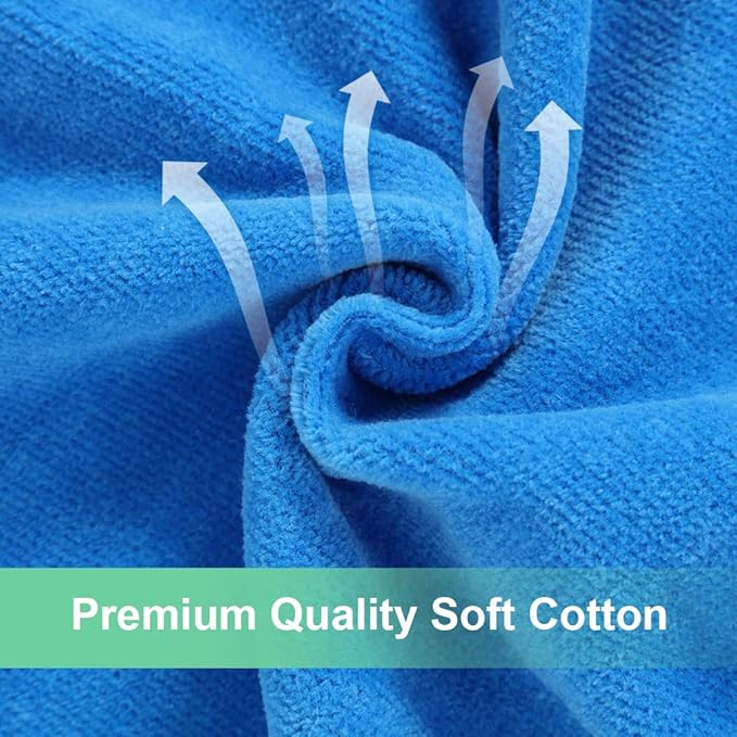 MICHLEY Animal Face Hooded Baby Towel Cotton Bathrobe for Boys Girls 0-6 Year Blue