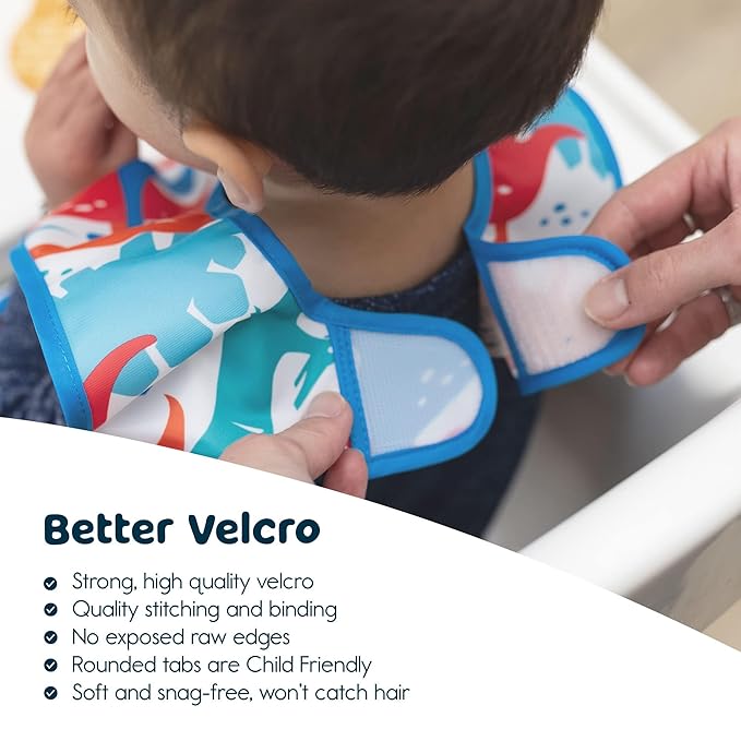 Twinkle Short Sleeve Apron Baby & Toddler Bib – Waterproof, Mess-Proof Bibs for Eating & Feeding, Machine Washable, Perfect Holiday Gift (Black Checkers, 2-4Y)