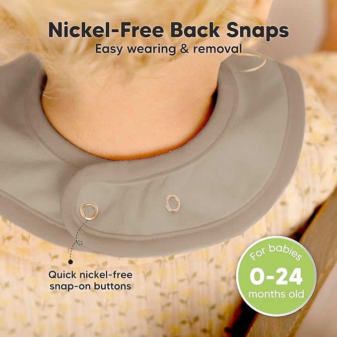 KeaBabies 8-Pack Organic Baby Bibs for Boys, Girls - Super Absorbent Cotton Drool Bibs for Baby Girl & Boy, Teething Toddler, Drooling Newborn, Ultra Soft & Machine Washable (Mauve)