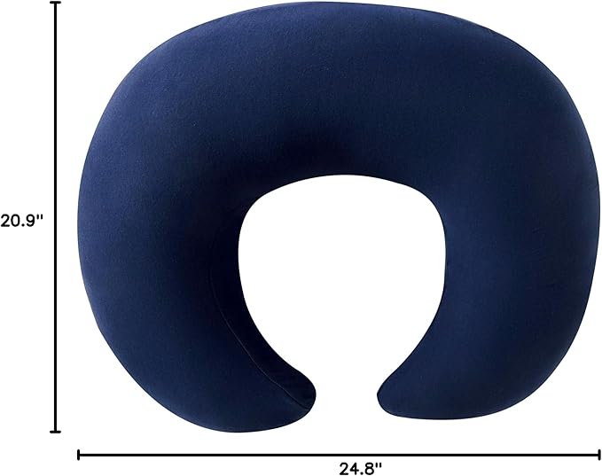 Nursing Pillow, Plus Size Breastfeeding Pillow Original Support for Baby Boys Girls Breastfeeding Essentials, with Removable Soft Cotton Cover (Dark Blue, Large (25.59 * 20.08 * 6.30 Inches))