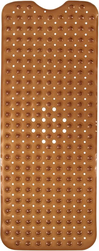 ENKOSI Bath Mat - Large Non Slip Bathtub & Shower Mat - Extra Long 40 x 16 Inch Bathroom Mats for Tub Nonslip Anti Slip Bathmats (40x16 Clear Brown 1-Pack)