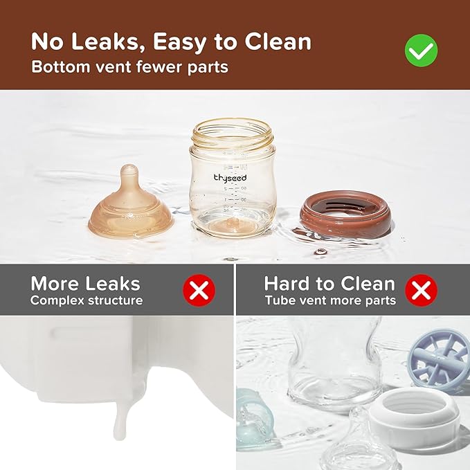 Thyseed PPSU Natural Anti-Colic Baby Bottles | Newborn Breast Like Nursing Bottle for Breastfed Babies with Nipple (1+ Months),8oz,1pack