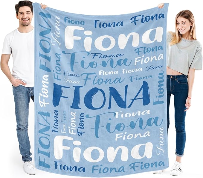 Personalized Custom Baby Blanket with Name for Girls Boys Kids Customized Flannel Blanket for Bed Nursery Room Baby Stroller