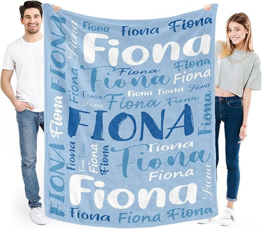 Personalized Custom Baby Blanket with Name for Girls Boys Kids Customized Flannel Blanket for Bed Nursery Room Baby Stroller