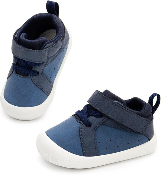 Wide Baby Shoes Boys Girls Zero Drop Barefoot Infant First Walkers Lightweight Soft Nonslip High Top Toddler Sneakers for 6-24 Months