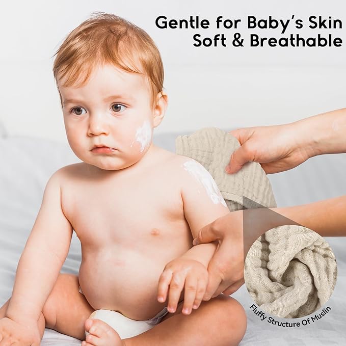 Muslin Burp Cloths for Baby 100% Cotton Burping Cloths for Boys Girls Large 20''X10'' Extra Soft and Absorbent 12 Pack - Multicolor