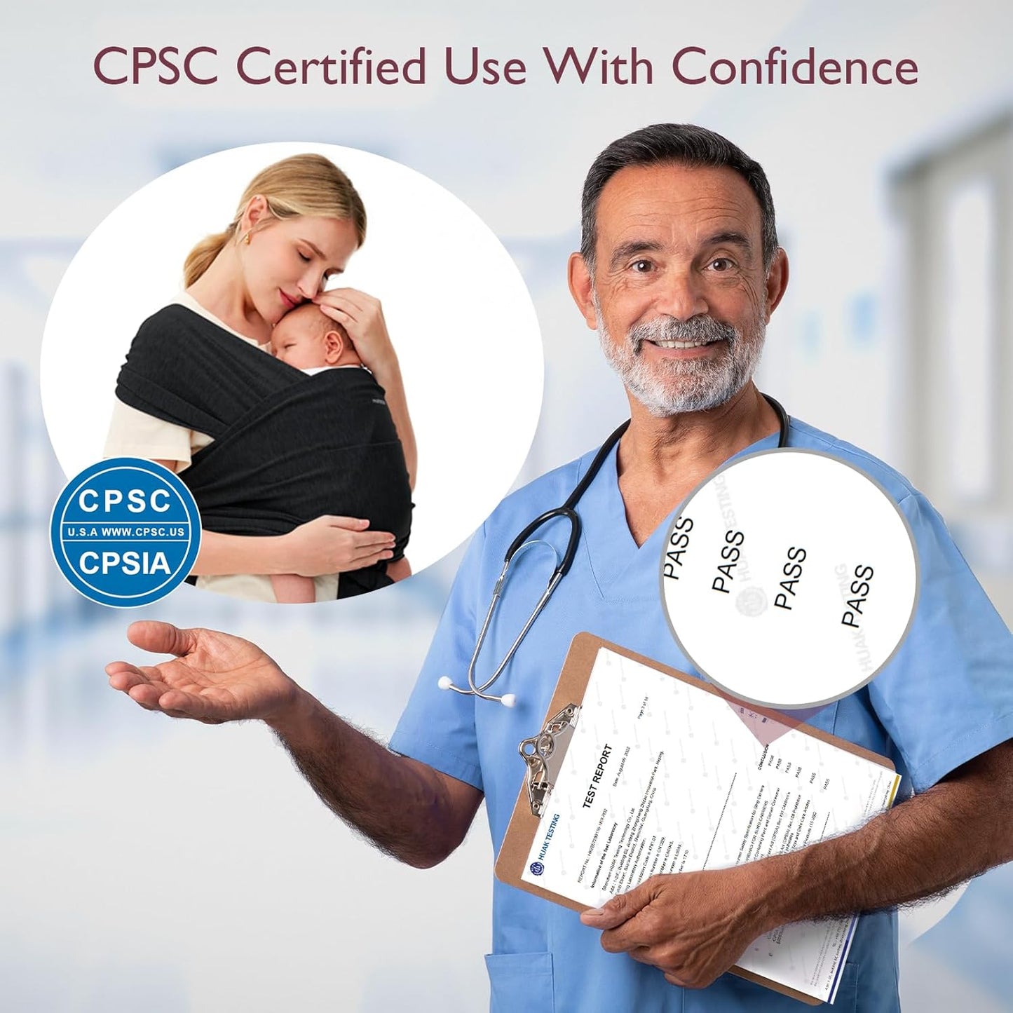 Momcozy Baby Wrap Carrier, Easy to Wear Infant Carrier Slings, Lightweight Hands Free Baby Sling, Adjustable Baby Carriers for Newborn to Toddler 8-35 lbs, Black