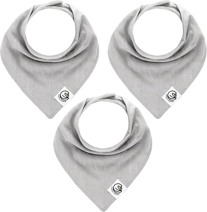 3 Pack Baby Bibs for Boys & Girls | Cotton, Absorbent Drooling & Teething Bib | Thick, Adjustable Snap-on