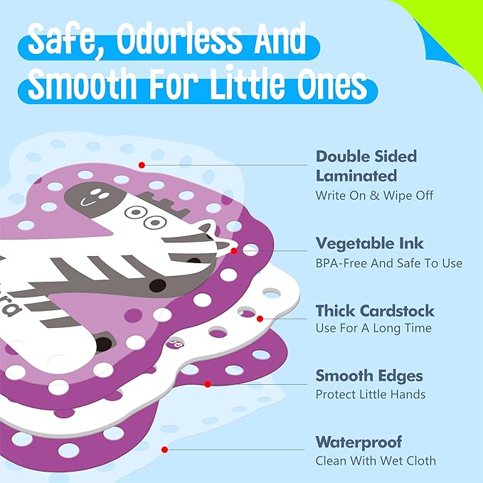 26PCS Alphabet Lacing Cards, Lowercase Letters Sewing Kit with 26 Double-Sided Cards and 26 Colorful Laces Alphabet Learning Toy Motor Skills Art Crafts for Toddlers, Kids, Students