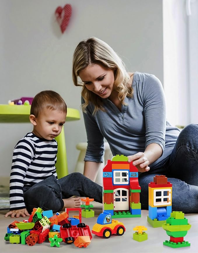 EP EXERCISE N PLAY Large Building Blocks Set Classic Big Size Bricks STEM Educational Toys for Toddlers 1-3 Years Compatible with Major Blocks, Ideal Gift for Pre-School Boy Girl Ages 3+