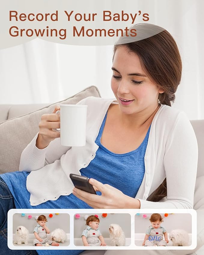 ARENTI Baby Monitor, 2K Video Baby Camera with 5-Inch Upgraded Wireless Display, Super Night Vision, Lullabies, Cry & Motion Detection, Temp & Humidity Sensor, Two Way Audio