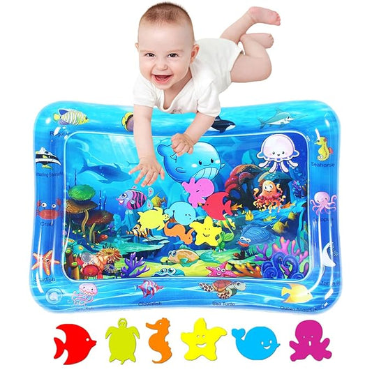 ZHUYNXIR Infant Play mat, Inflatable Play Mat Water Cushion Baby Water mat, Fun Early Development Activity Play Center for Newborn (27.5x20 in)