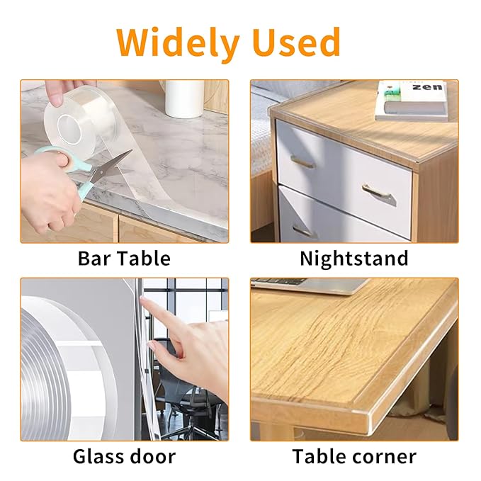 Clear Soft Corner Protectors for Furniture Strip,0.8in x 9.84FT,Sharp Edge & Table Bumper,Cabinet,Window Sill,Wall Corner Protector,Baby Proof Corners and Edges,3 Rolls