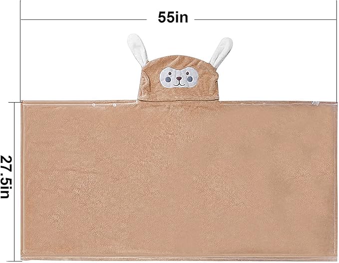 Visen Premium Hooded Towel for Kids,-28×55 INCH Large Size Kids Bath Towel,Ultra Soft Hooded Towel Wrap for Boys Girls, Highly Absorbent Bathrobe Blanket Gifts for Toddlers Shower (Brown)