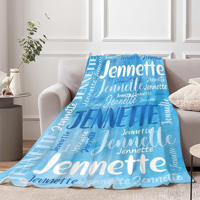Personalized Custom Baby Blanket with Name for Girls Boys Kids Customized Flannel Blanket for Bed Nursery Room Baby Stroller