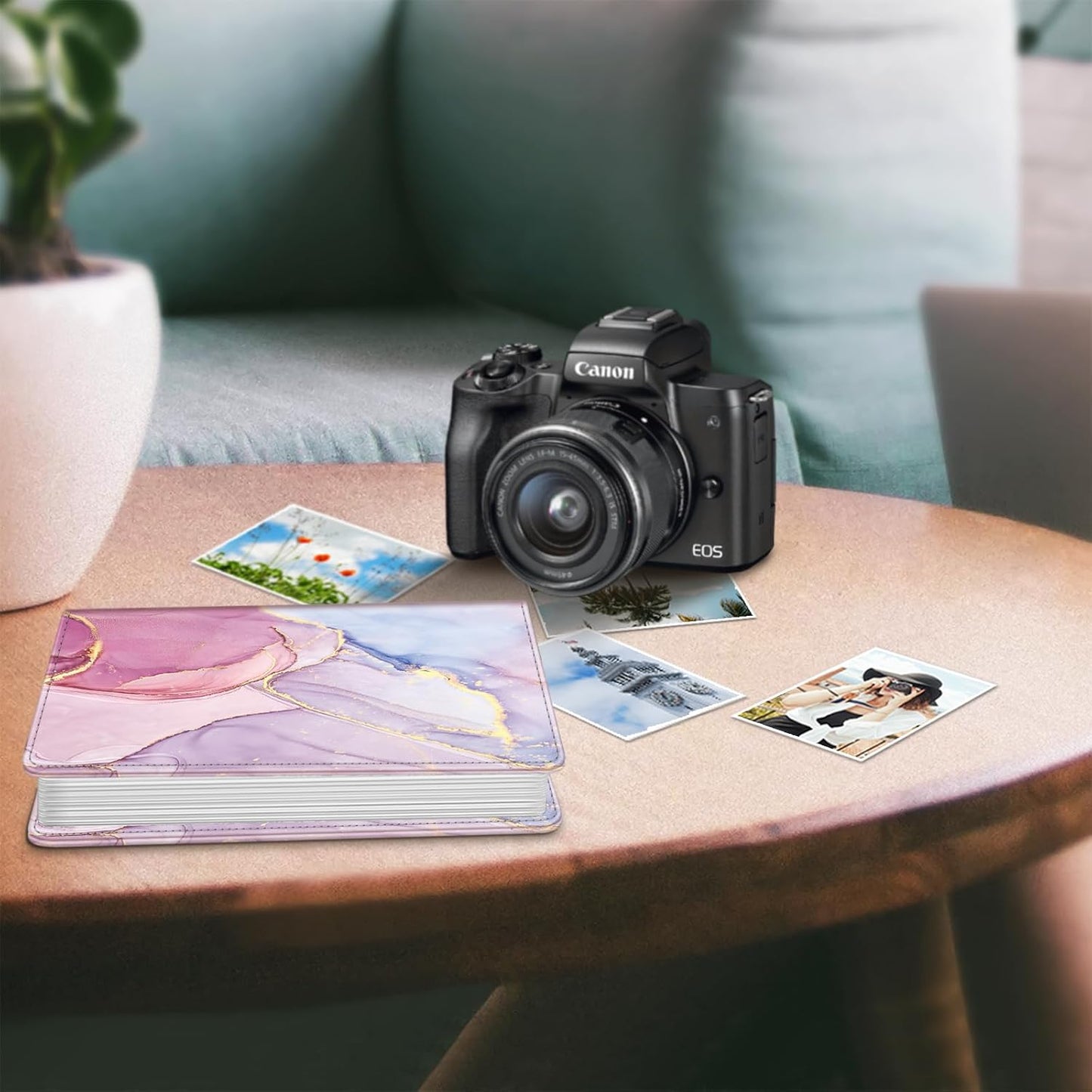 Fintie Photo Album for 4x6 Photos - 112 Pockets Vegan Leather Cover Memory Albums Book for Birthday Family Anniversary Vacation Pictures, Dreamy Marble