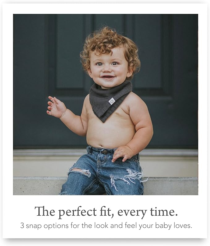 Kishu Baby Indi Organic Baby Bandana Bibs – Fairtrade 4-Way Reversible Drool Bibs for Boys & Girls – Unisex (Set of 5)