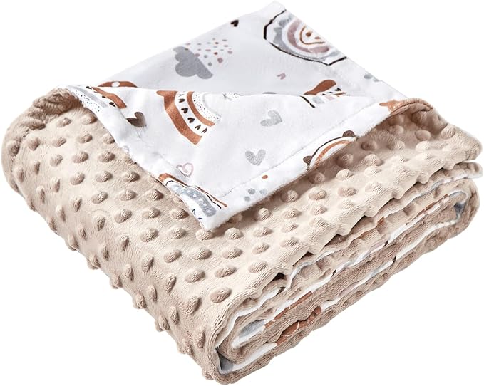 iEvolve Baby Nursery Bed Blankets Ultra Soft Double Layer Mini Blanket Minky Blanket Receiving Blankets Shower Gifts(30"*40",Bear)