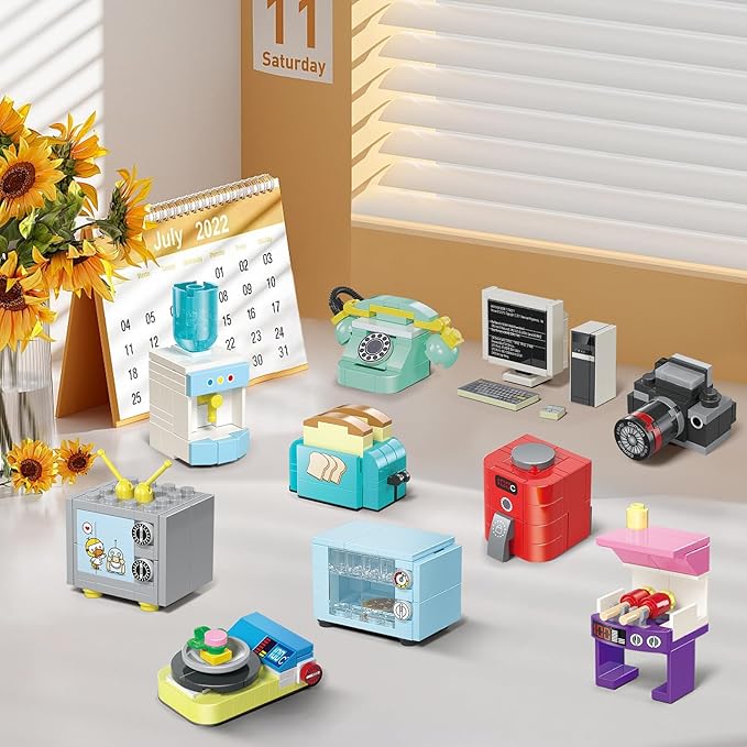 Building Toys for Girls Gift, Mini Building Blocks Appliances for Kids, STEM Building Blocks Party Favors Prizes for Birthday Christmas Easter - 12 Pack