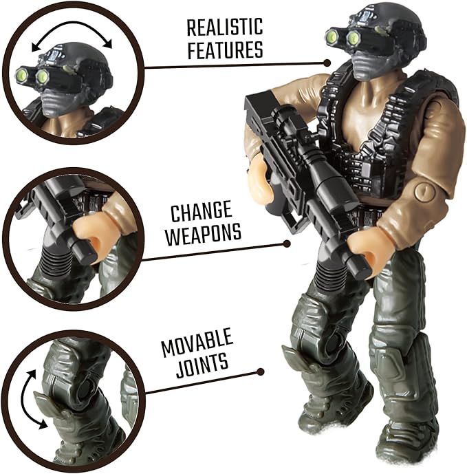 Special Forces US Military Mini Action Figures 3 Army Building Sets 9 soldiers Jungle Troopers Ghillie Suit Sniper Jungle Defence Squad Special Troops Toy10+ Kids & Parents Quality Family Time 443 Pcs