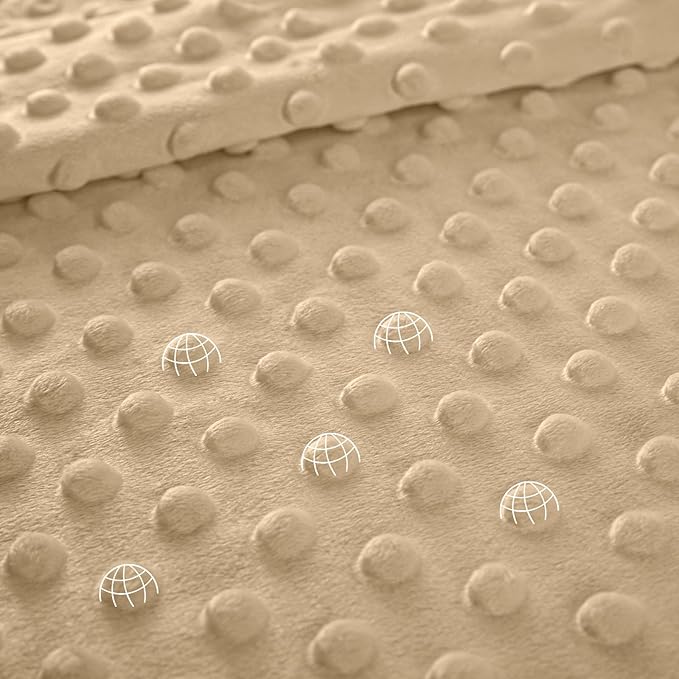 Baby Blankets for Boys Girls, Super Soft Nursery Minky Blanket Neutral with Print Brown Savanna Elephant and Cozy Raised Dotted Fleece Backing, 30 x 40 Inch Double Layer Bed Throws