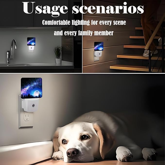 Starry Sky Night Light,Plug-in Nightlights Auto Sensor Night Lamp Dusk to Dawn Lamp Home Decor for Nursery Children Girls Boys