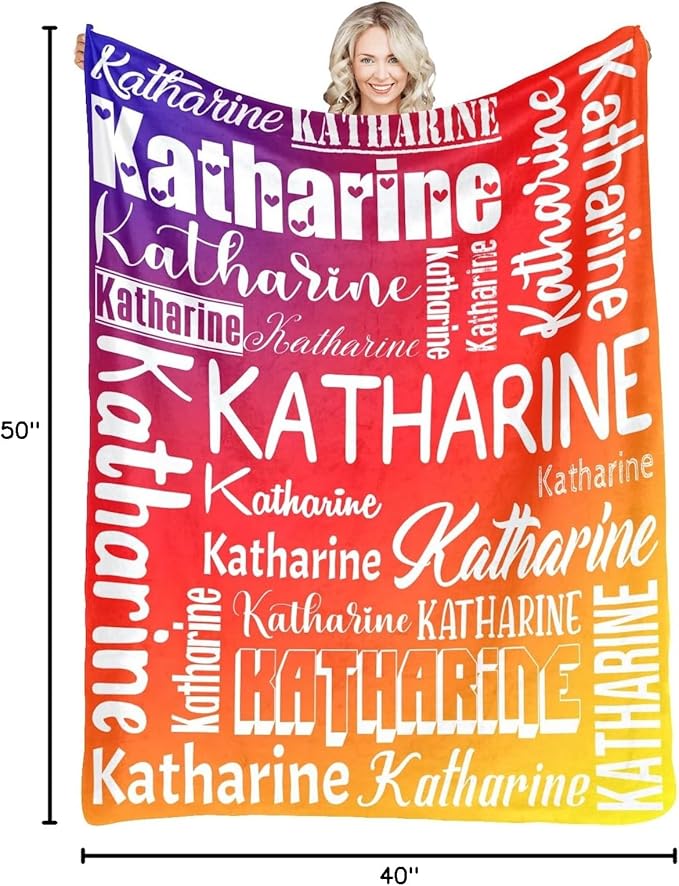 Personalized Blankets with Name Custom Blanket for Adult Kids Baby Customized Blanket Monogrammed Blankets Gifts for Women Men Girls Boys