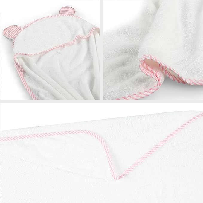 San Francisco Baby Towels for Newborn - Hooded Baby Bath Towels for Boys and Girls, Kids Bath Towels with Hood, Pink