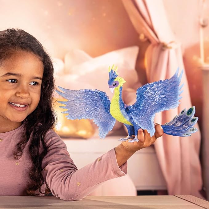 Schleich Bayala - 11" Magical Peacock Bird Toy with Movable Wings. Pretty, Fantasy Action Figure for Girls and Boys. Fun, Imaginative Play Fairy Figurine, Cool Mystical Toys for Kids Ages 5+, 70794