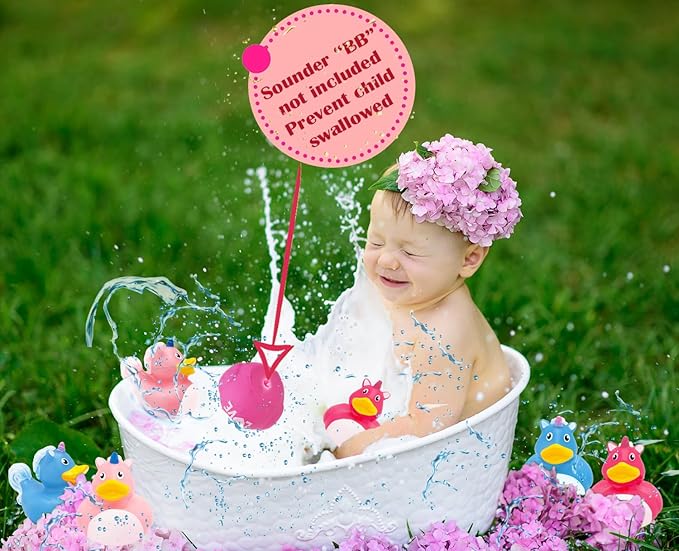 Unicorn Rubber Duck Toy Duckies for Kids, Bath Birthday Baby Showers Summer Beach and Pool Activity, 2" (24-Pack)