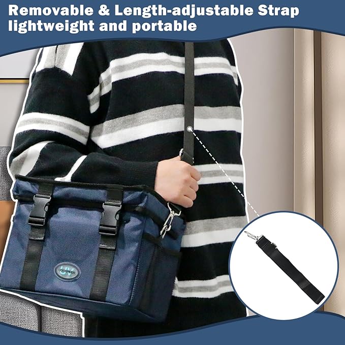 UVC Sanitizer Ozone Box with Timer, Foldable Large Cleaner UV Bag w/strap and USB Port, Portable UVC Light Tote 185nm wavelength for Mask, Cell Phone, Key, Towel 12L/3.17 gal