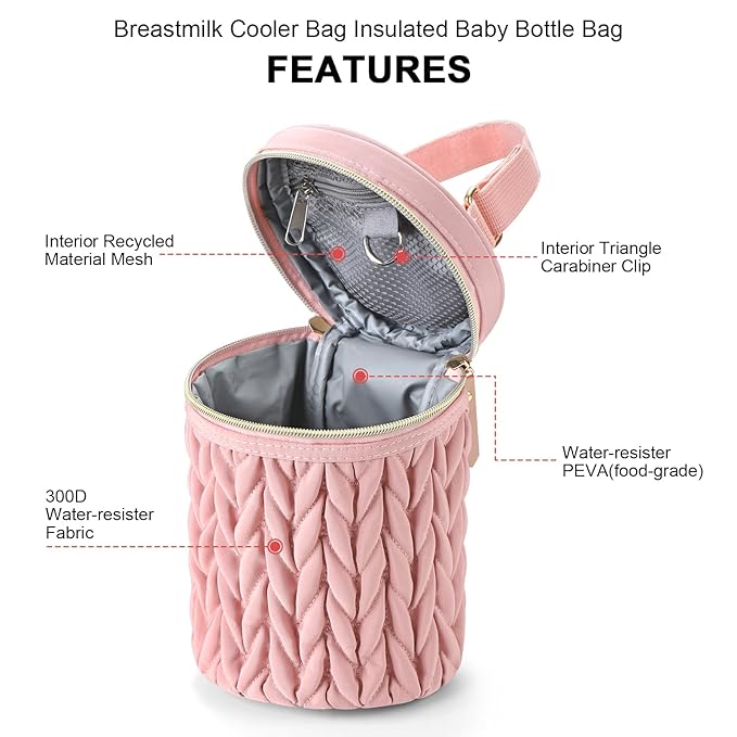 Accmor Breastmilk Cooler Bag, Insulated Baby Bottle Cooler Tote Bags for Nursing Mom Daycare