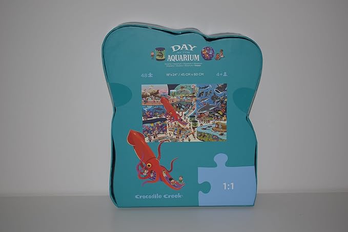 Crocodile Creek Above + Below 48-Piece Jigsaw Floor Puzzle - Fun Floor Puzzles for Kids Ages 4-8 - Day at The Aquarium - 18 x 24 inches Finished