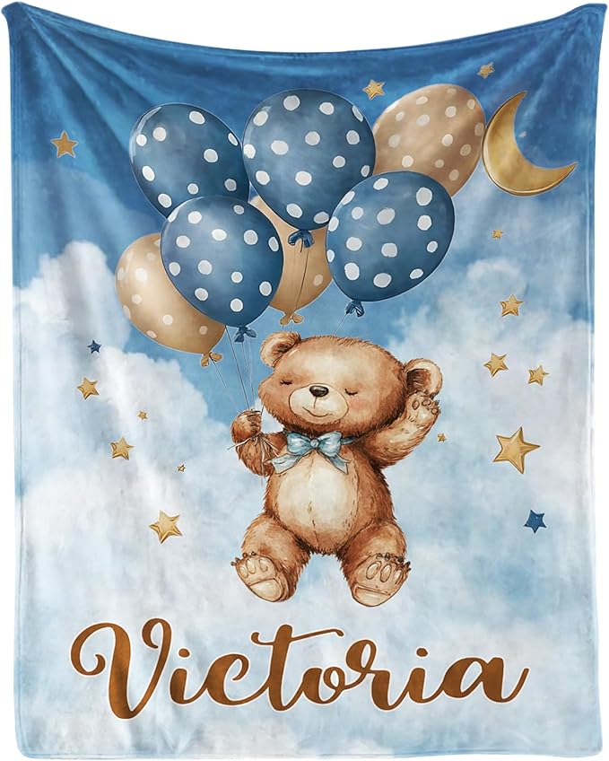 EVER2000 Personalized Baby Blanket for Girls, Custom Baby Blanket with Name, Soft & Fuzzy Newborn Receiving Blankets for Toddler, Customized Baby Gifts for Birthday Baby Shower