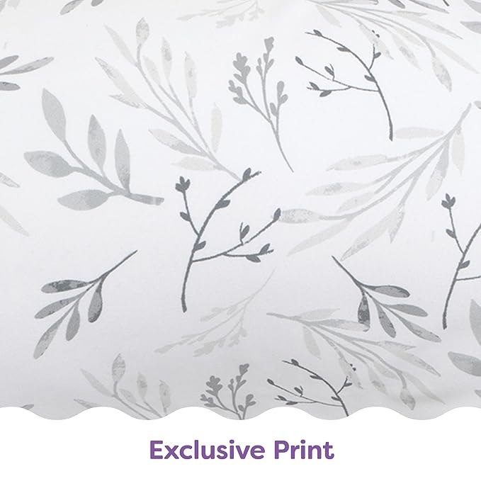 Boppy Nursing Pillow - Ergonomic Bottle & Breastfeeding Pillow with High, Firm, Large Area, Water-Repellent Cushion with Washable Cover; Baby Safety Alliance Verified - Gray Gentle Leaves