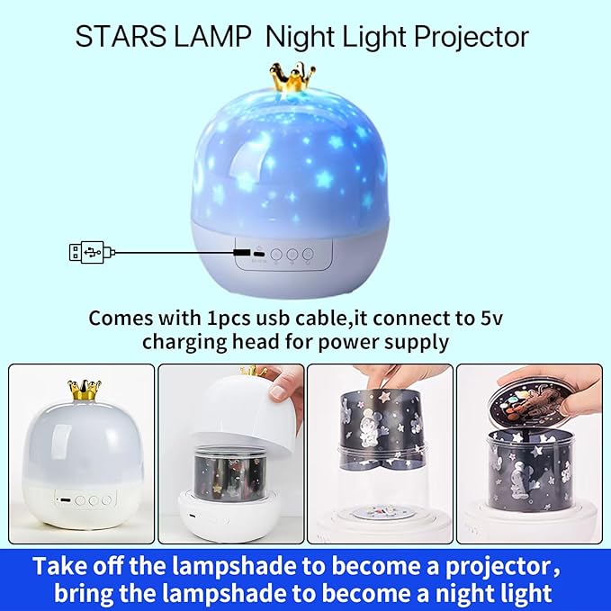 21 Sets of Films Ocean Night Light Projector, Kids Projector for Bedroom, Stars Projector for Ceiling, 360 Degree Rotation Kids Night Light for Decorating Party,Birthdays,Christmas Gifts