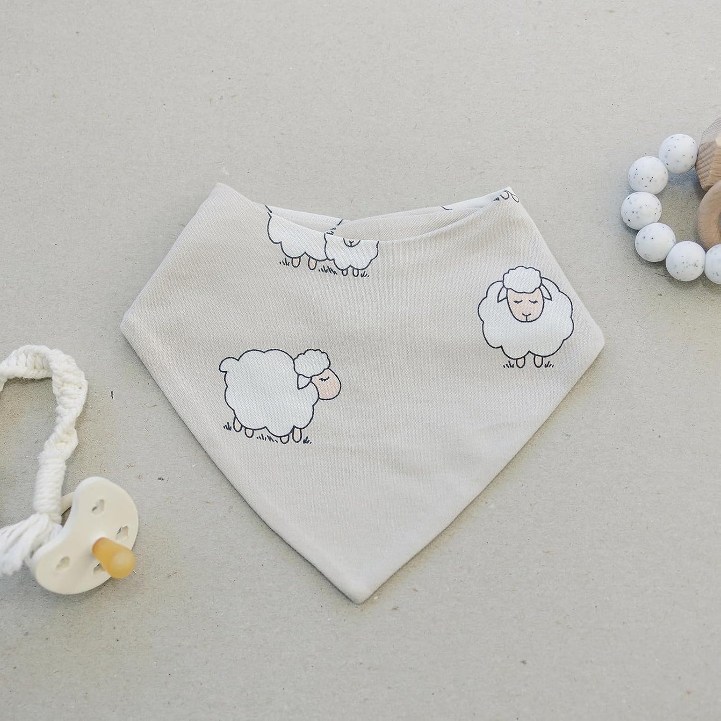 Woolino Merino Wool Baby Bibs - Highly Absorbent Bandana Bib with Cotton Outer Layer and Merino Wool Inner Layer - Pack of 2