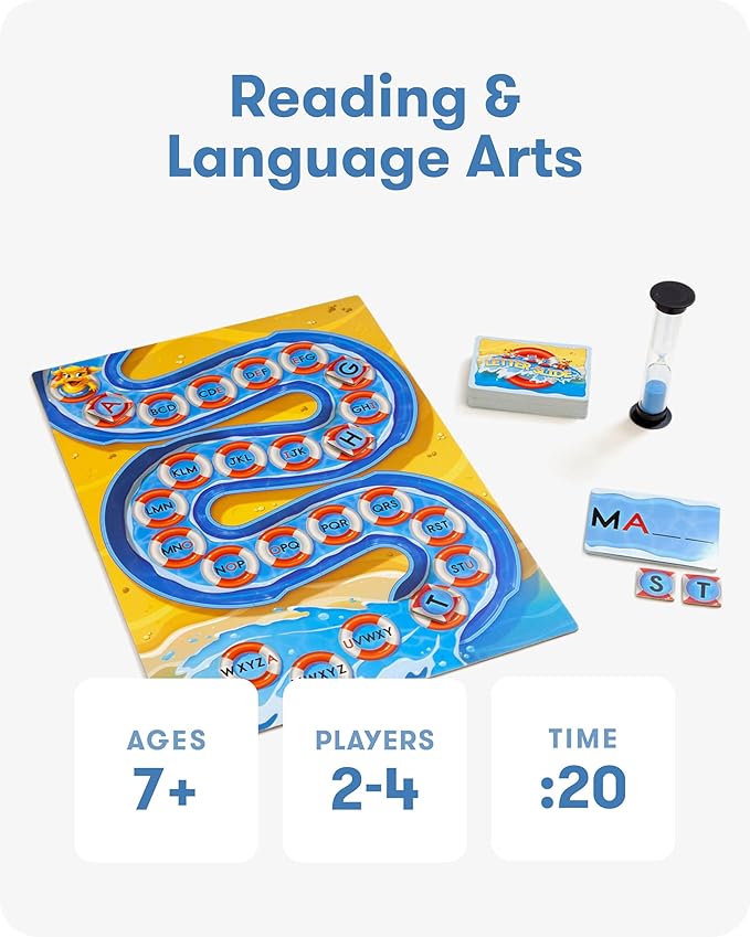 SimplyFun Letter Slide - Enhance Vocabulary and Language Skills with This Educational Game, Focused on Spelling, Consonants & Vowels, Fun for 2-4 Players, Ages 7 & Up